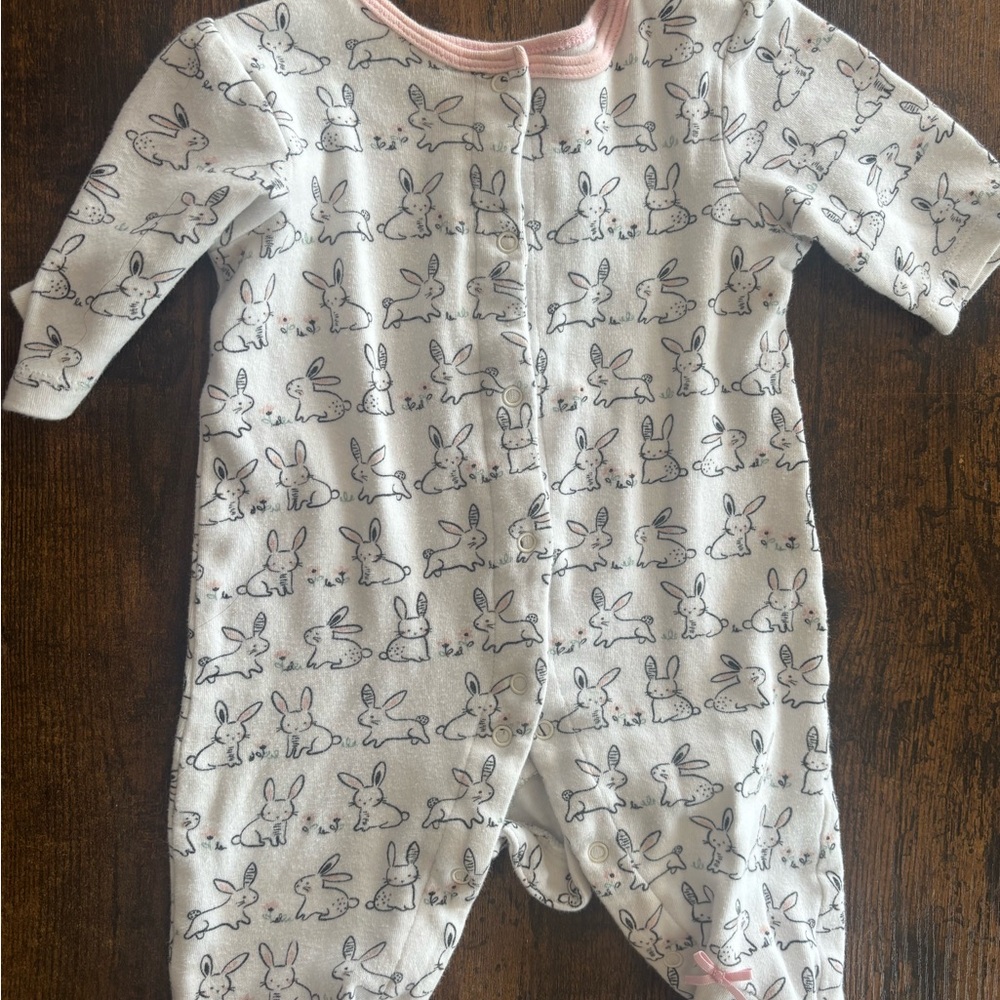 Little Me Pink Trim Baby Onesie